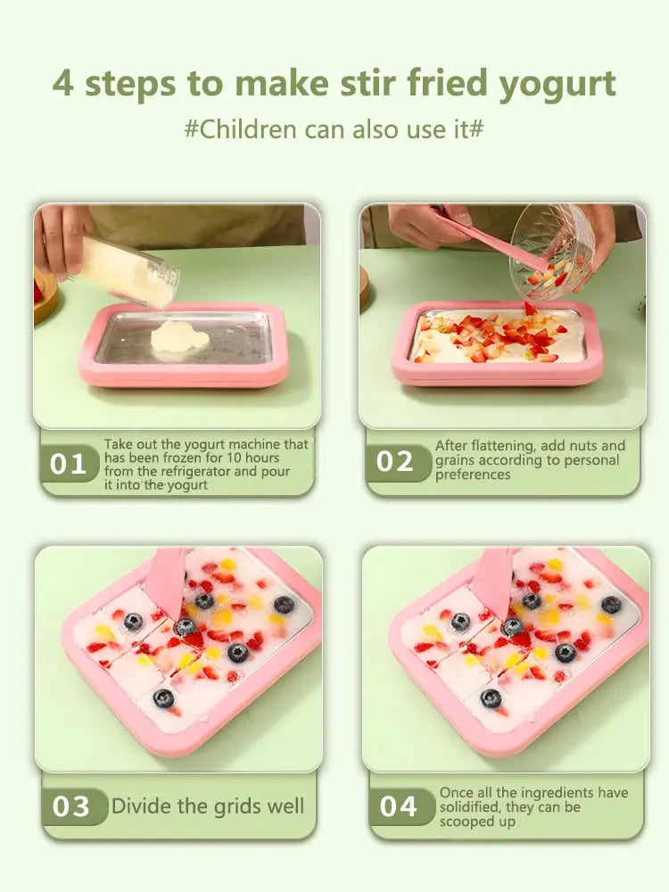 Stainless Steel Household Ice Cream Pan Trendslana