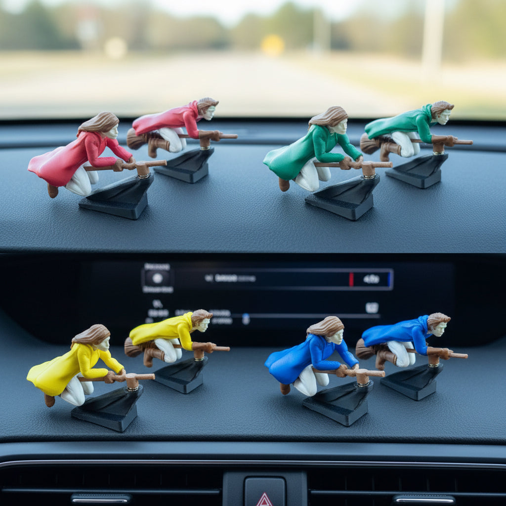 Witch and Wizard Broomstick Ornaments