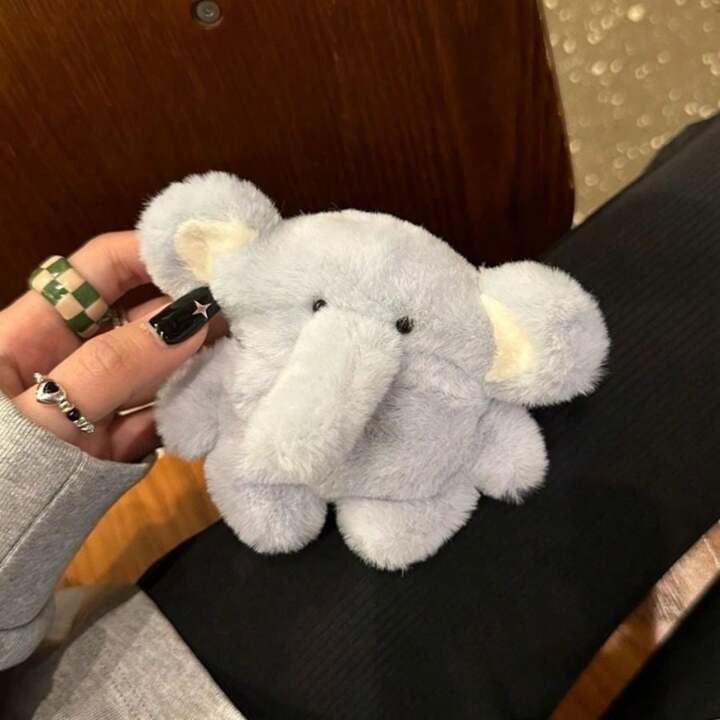 Plush Blue Elephant Airpods Case