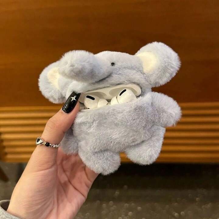 Plush Blue Elephant Airpods Case