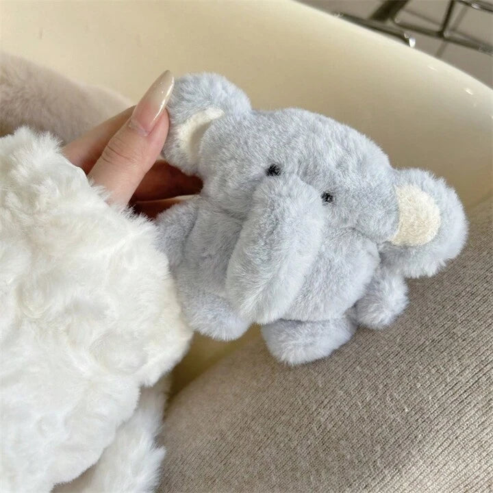Plush Blue Elephant Airpods Case
