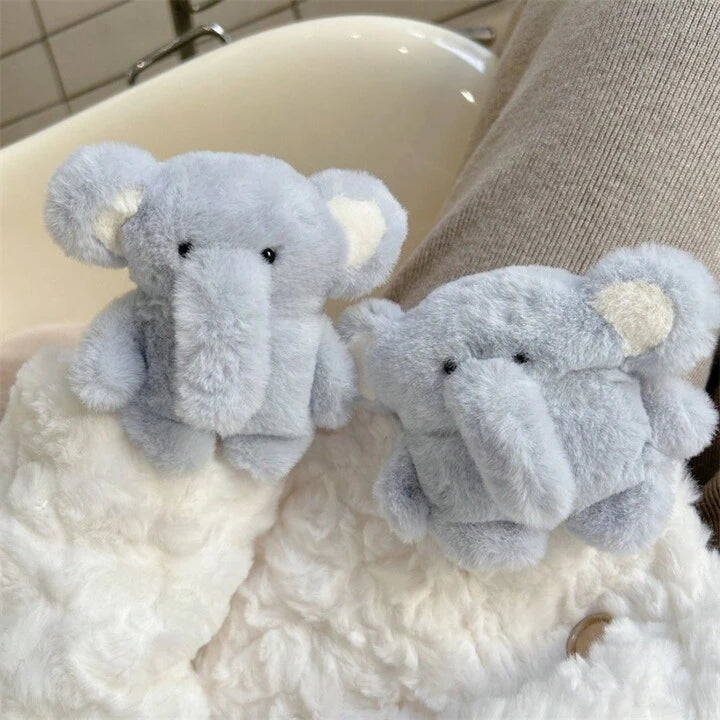 Plush Blue Elephant Airpods Case