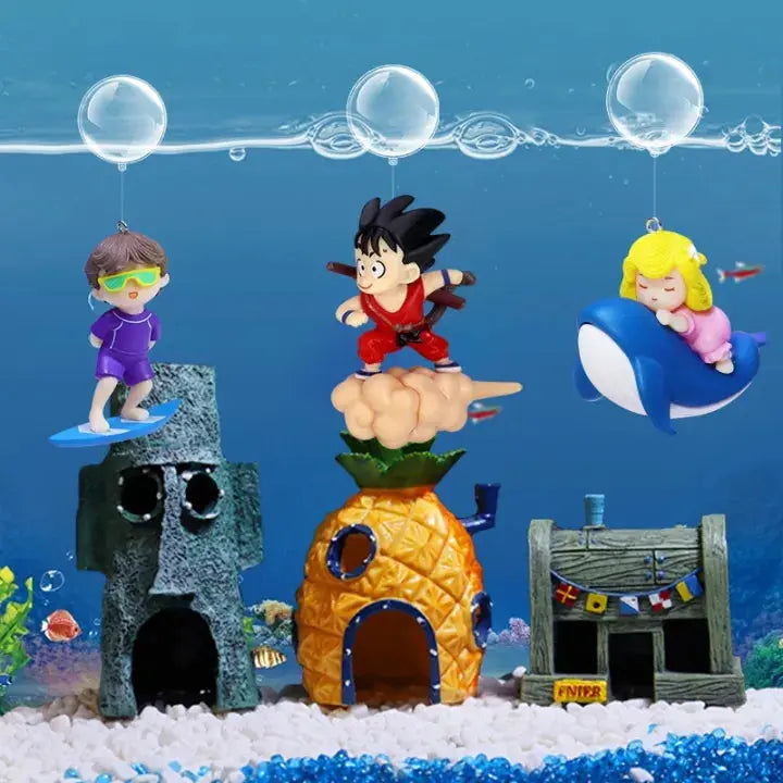 Floating Cartoon Fish Tank Decoration 4pcs Trendslana