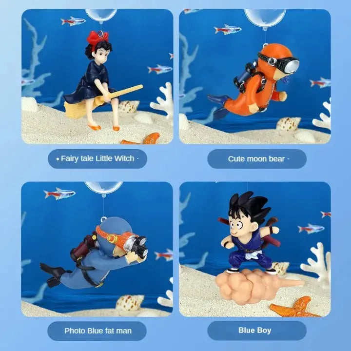 Floating Cartoon Fish Tank Decoration 4pcs Trendslana