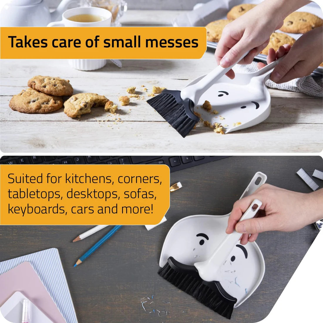 Moustache Dustpan and Brush Set
