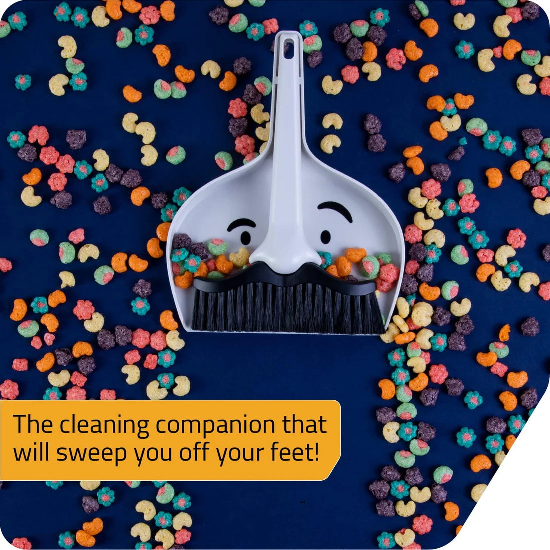 Moustache Dustpan and Brush Set