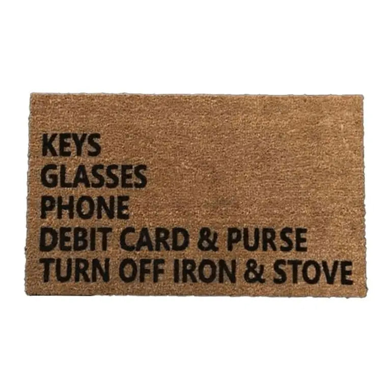 Keys Glasses Phone Debit Card Purse Iron Stove- DoorMat Trendslana