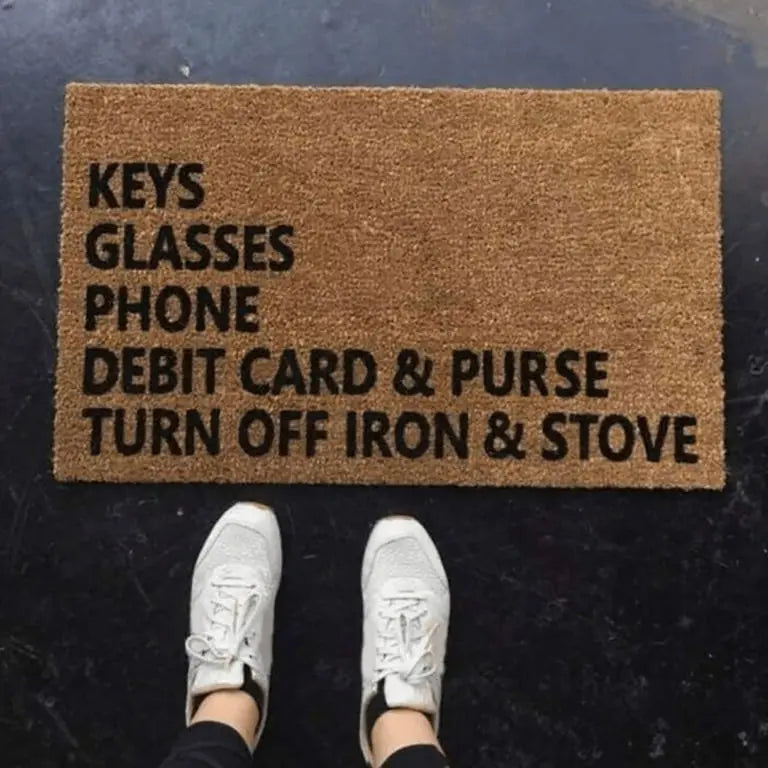 Keys Glasses Phone Debit Card Purse Iron Stove- DoorMat Trendslana