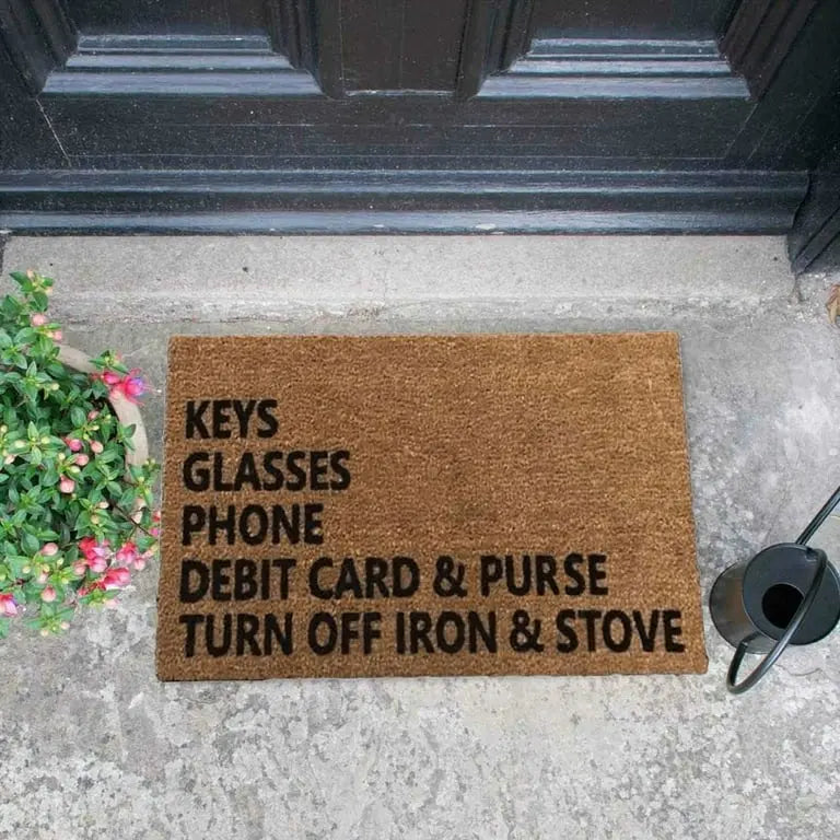 Keys Glasses Phone Debit Card Purse Iron Stove- DoorMat Trendslana