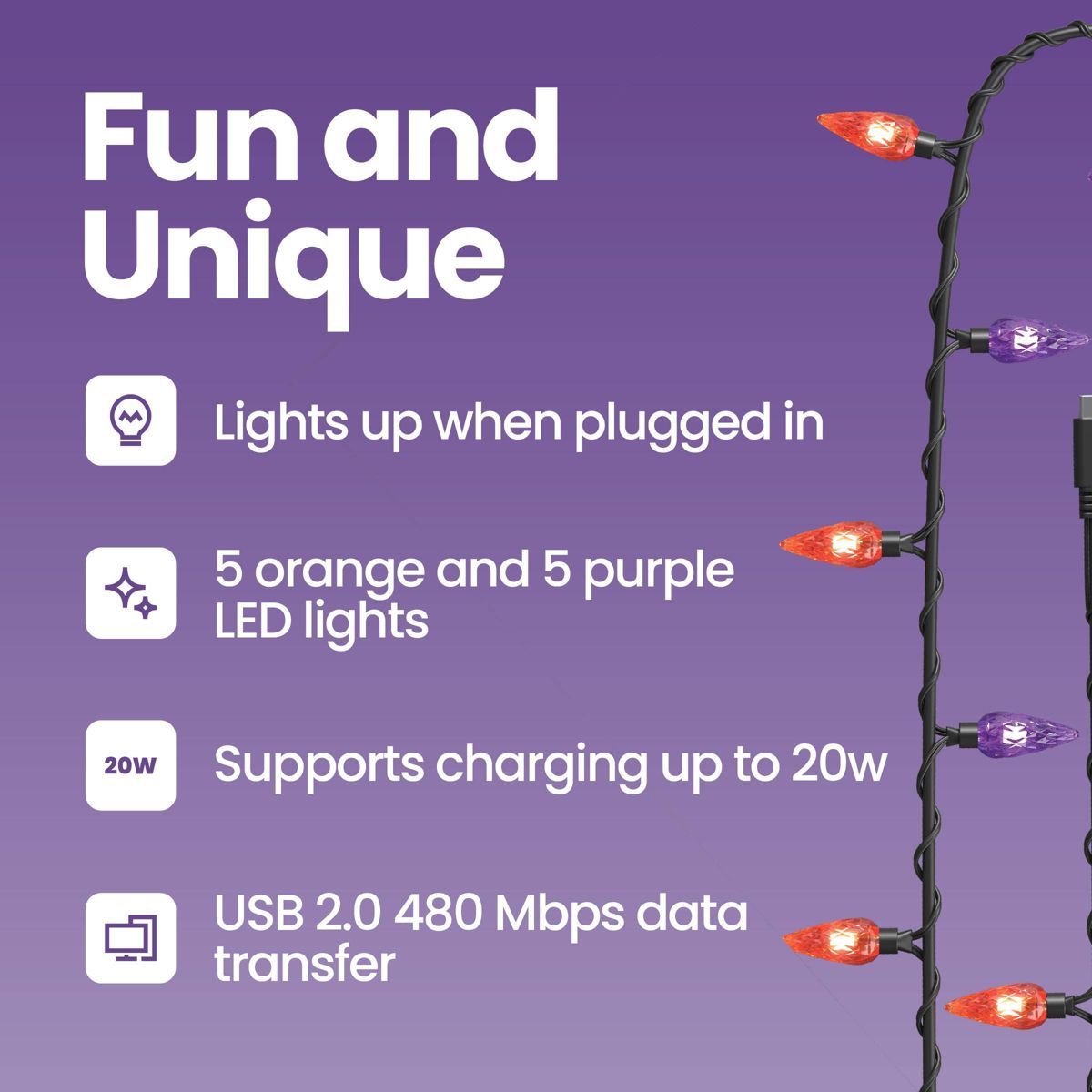Spooky Light-Up USB C Cable