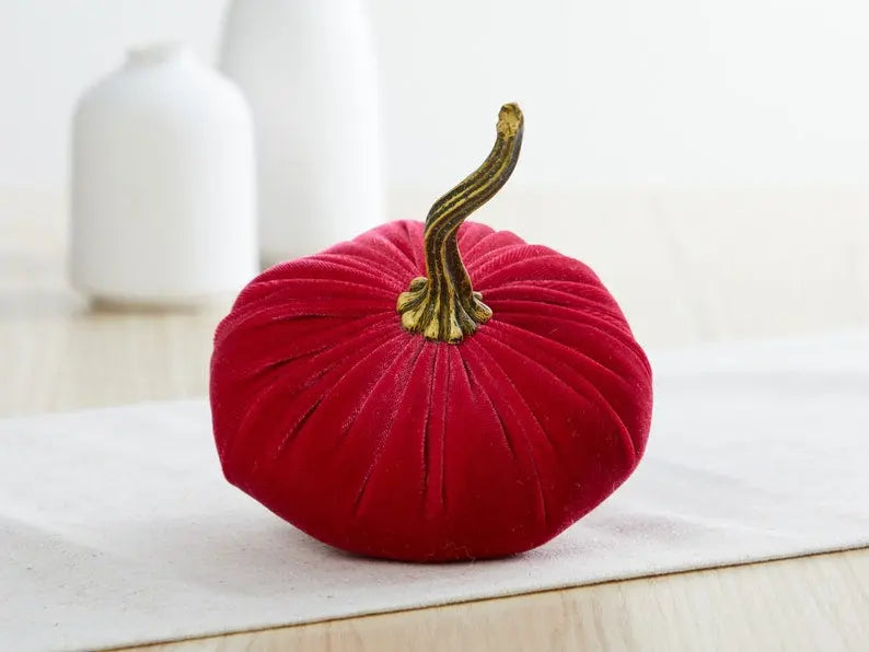 SMALL Pink Velvet Pumpkins Set of 4 Trendslana