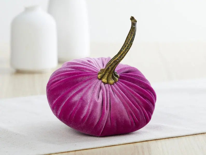 SMALL Pink Velvet Pumpkins Set of 4 Trendslana