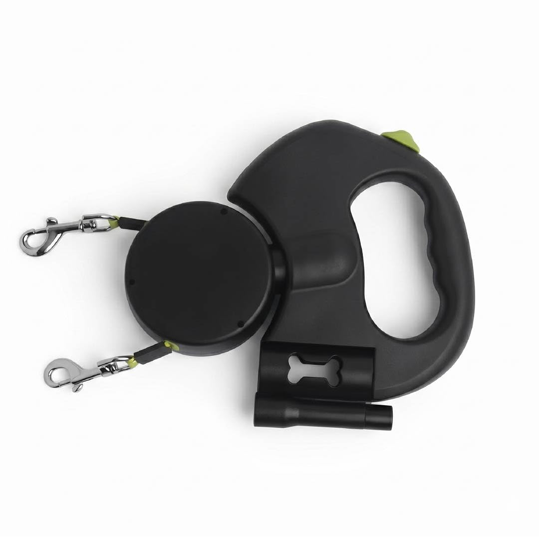 3-in-1 dual retractable dog leash