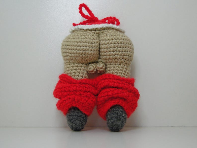 Santa Butt Crochet Ornament