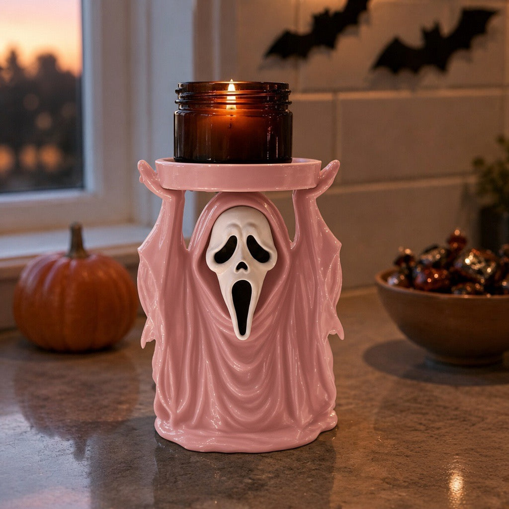 Ghostface Halloween Candle Holder