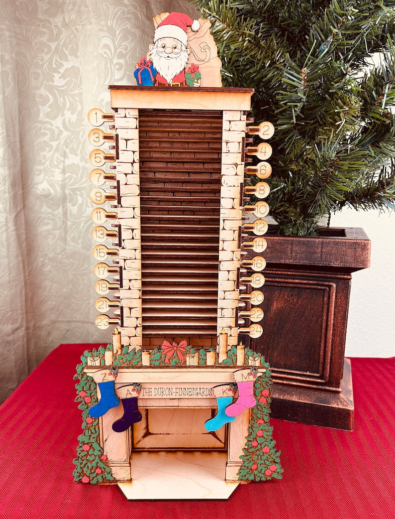 Santa sliding down the chimney advent