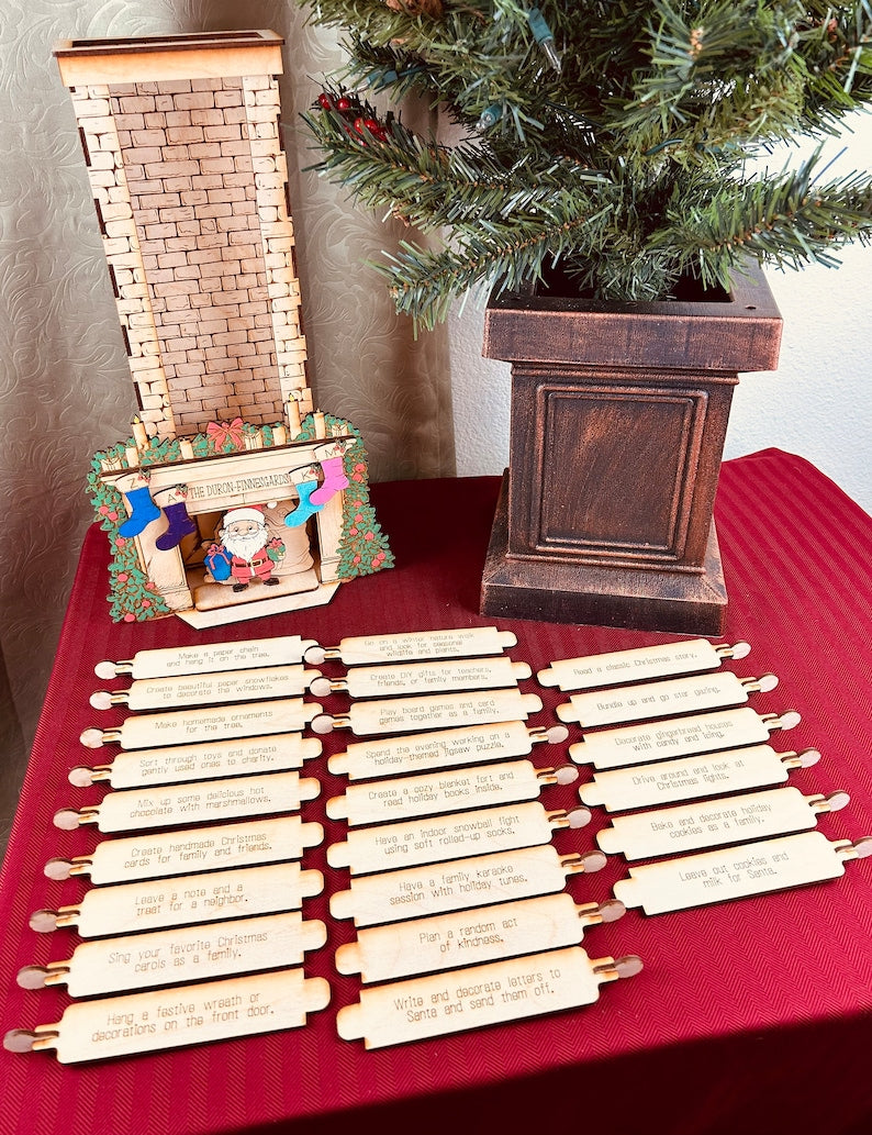 Santa sliding down the chimney advent