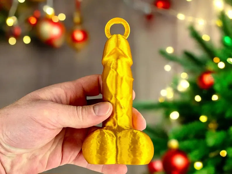 Big Golden Weenie Christmas Ornament