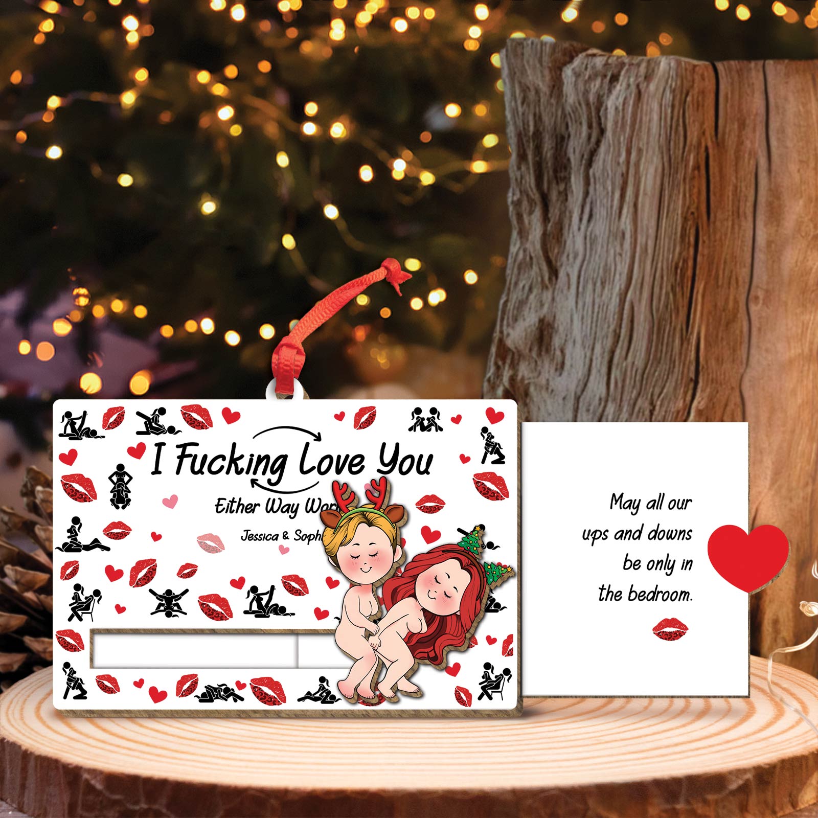 I Fucking Love You -  Wooden Slider Ornament