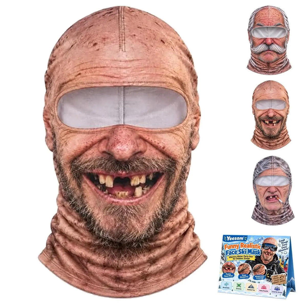 Funny Old Man 3D Ski Mask