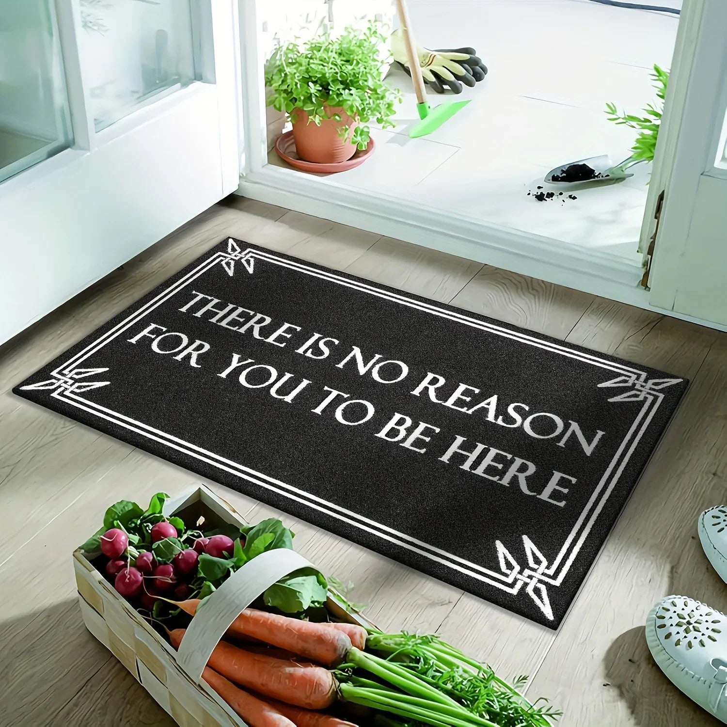 You have no reason to be here" Door Mat