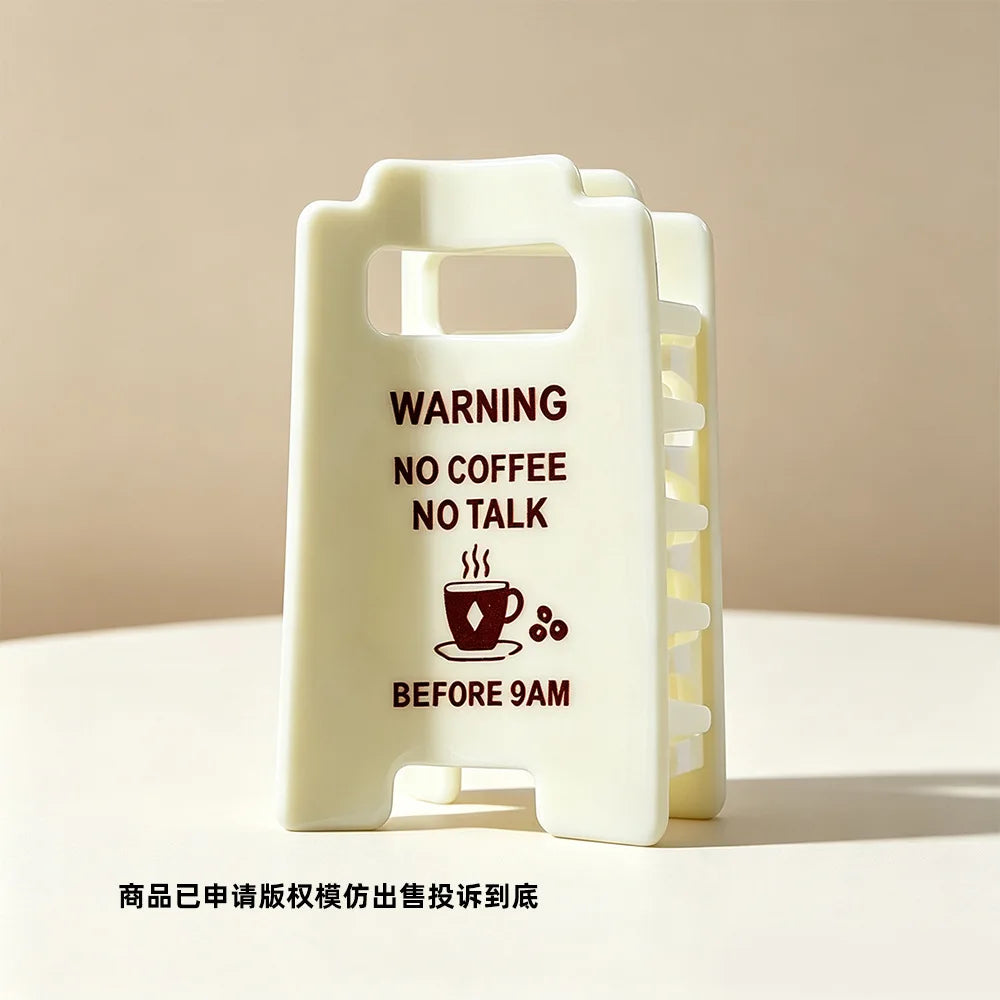 Funny Mini Caution Sign Hair Claw Clips