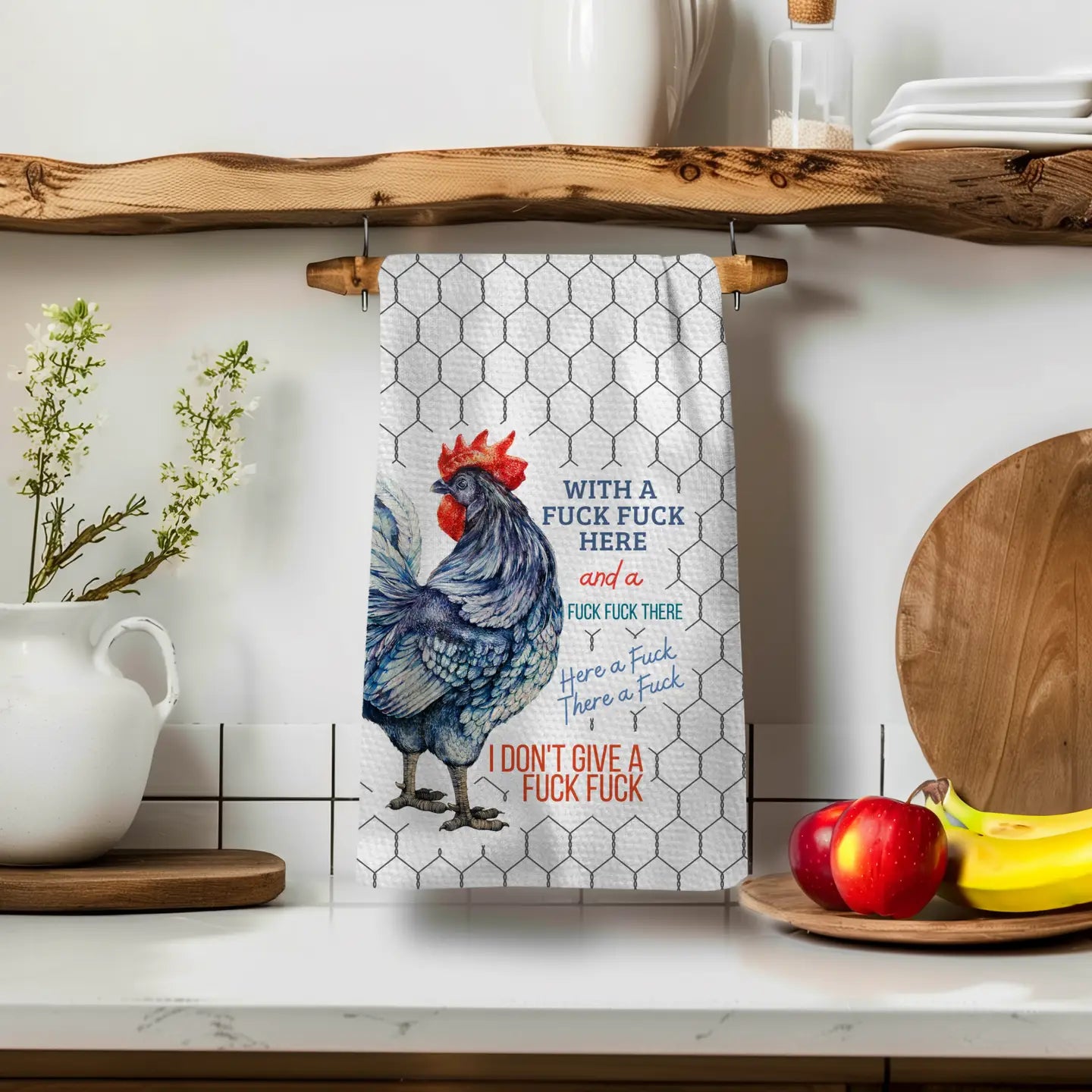 With A Fuck Fuck Here | Kitchen Tea Towel