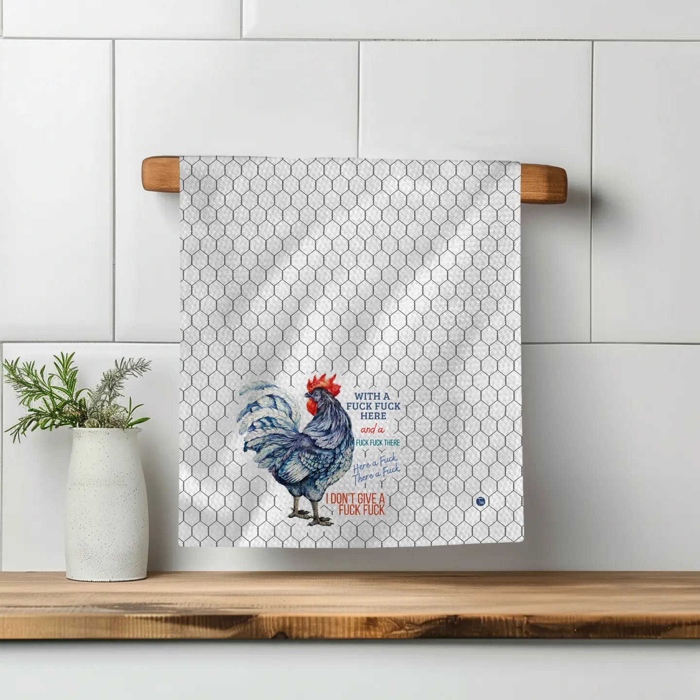 With A Fuck Fuck Here | Kitchen Tea Towel