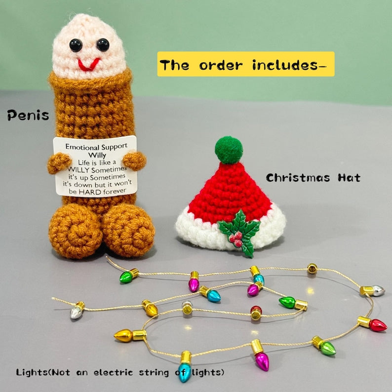 Emotional Support Willy with Christmas Light Strings
