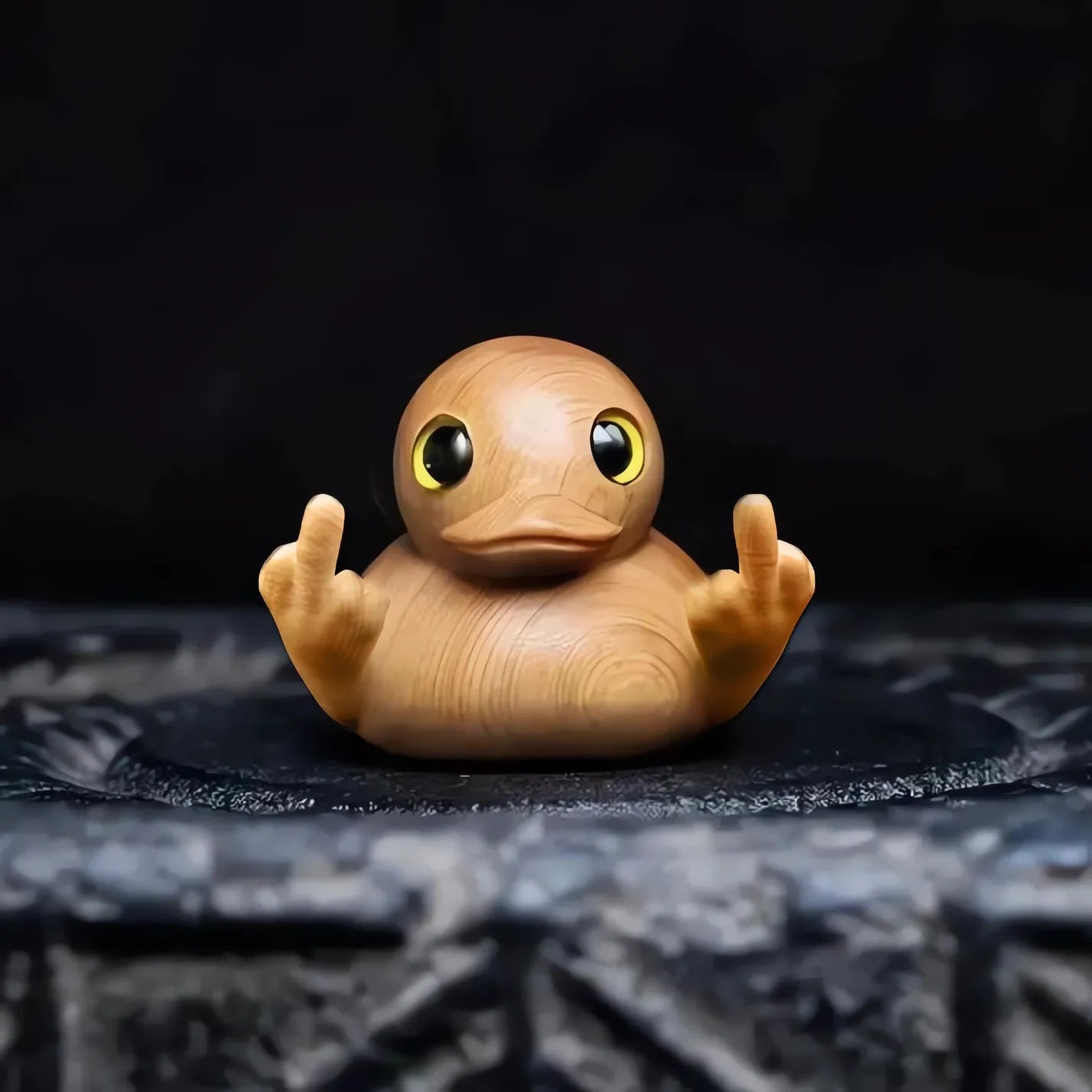 Wooden Middle Finger Duck