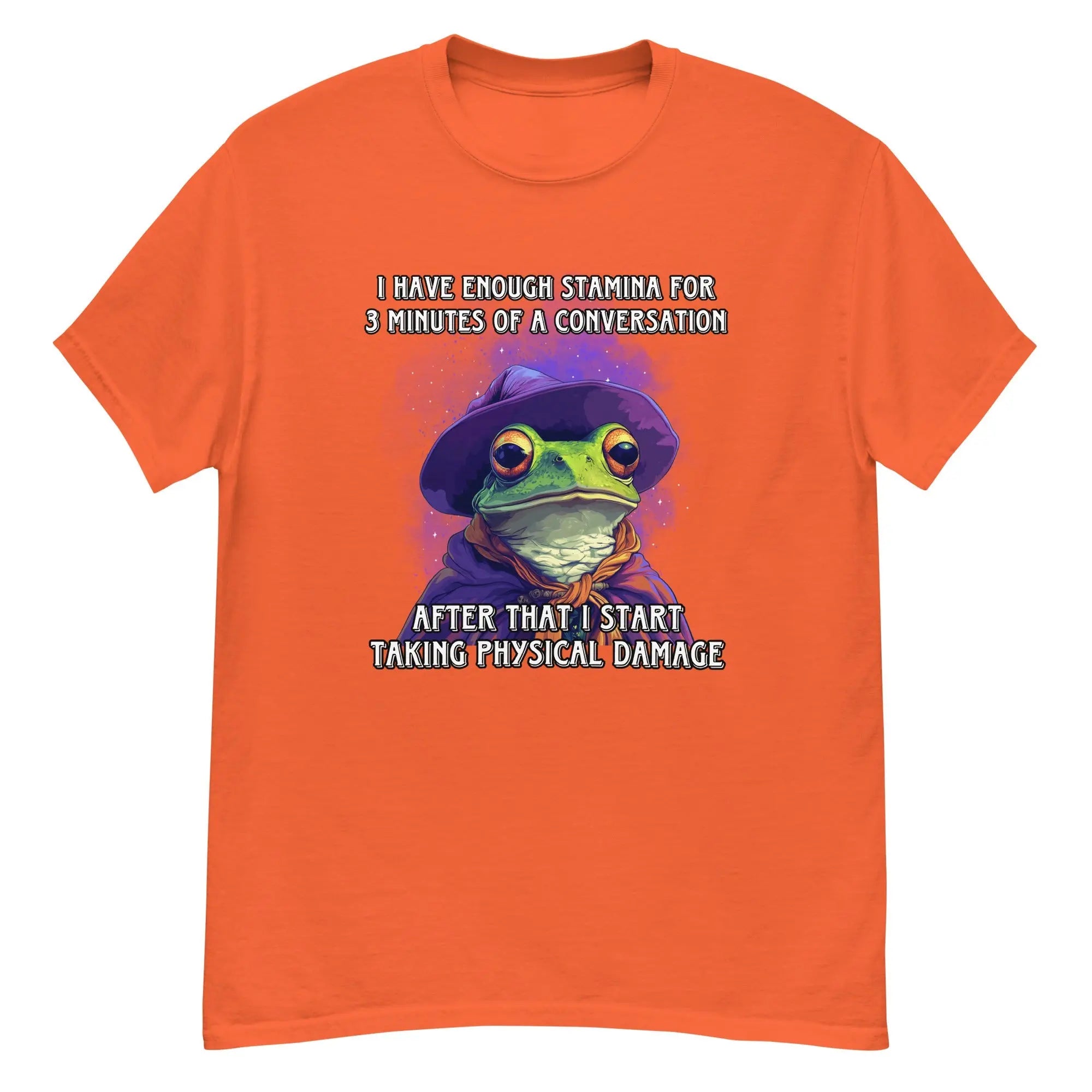 I have enough stamina for 3 minutes of a conversation after that I start taking physical damage Trendslana