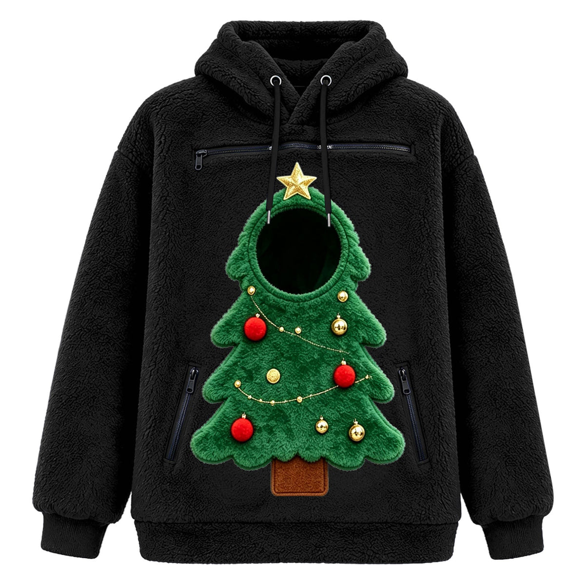 Christmas Pet Carrier Fleece Hoodie