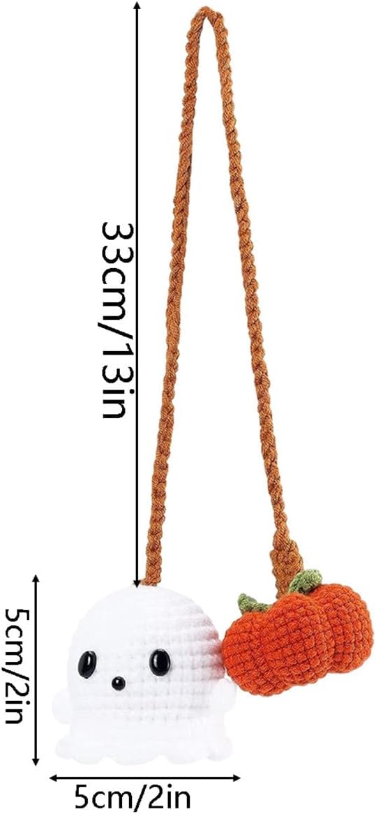 Pumpkin Handmade Crochet Car Ornament