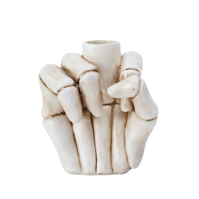 Skeleton Middle Finger Candle Holder Trendslana