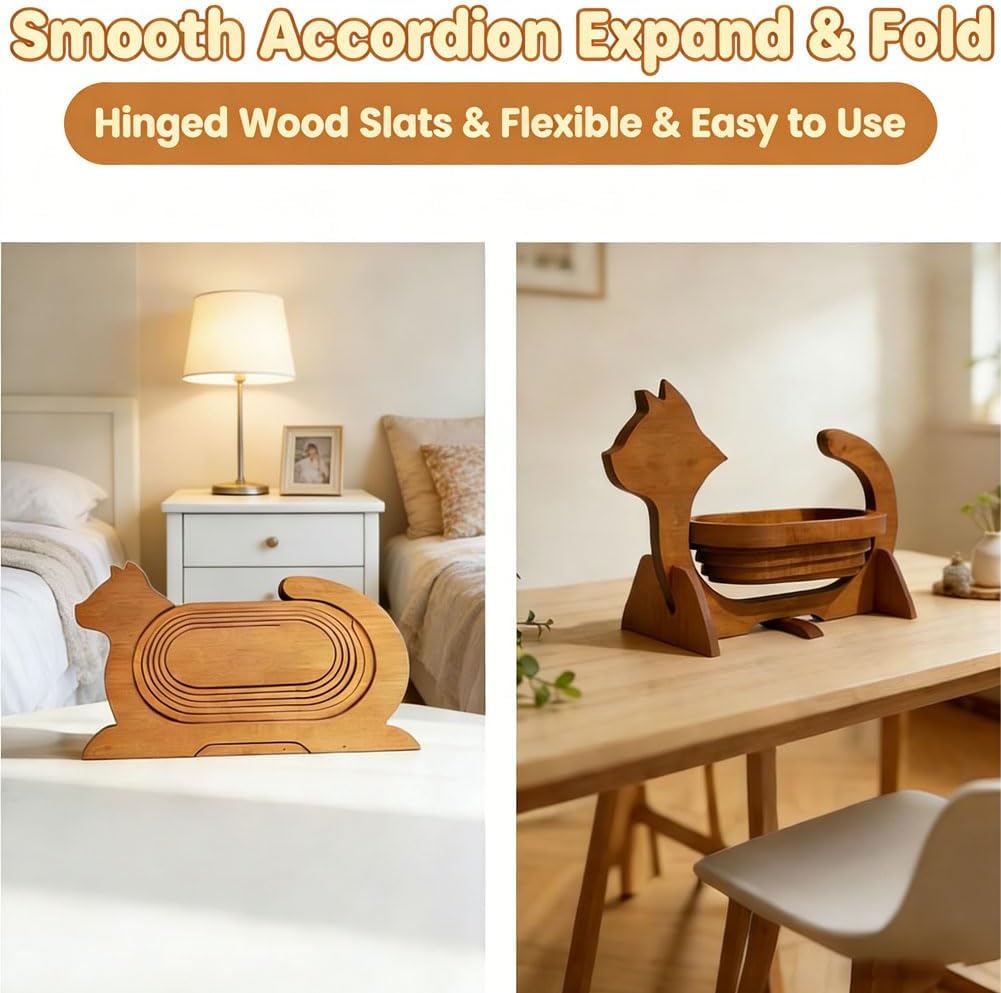 Expandable Wooden Cat Basket