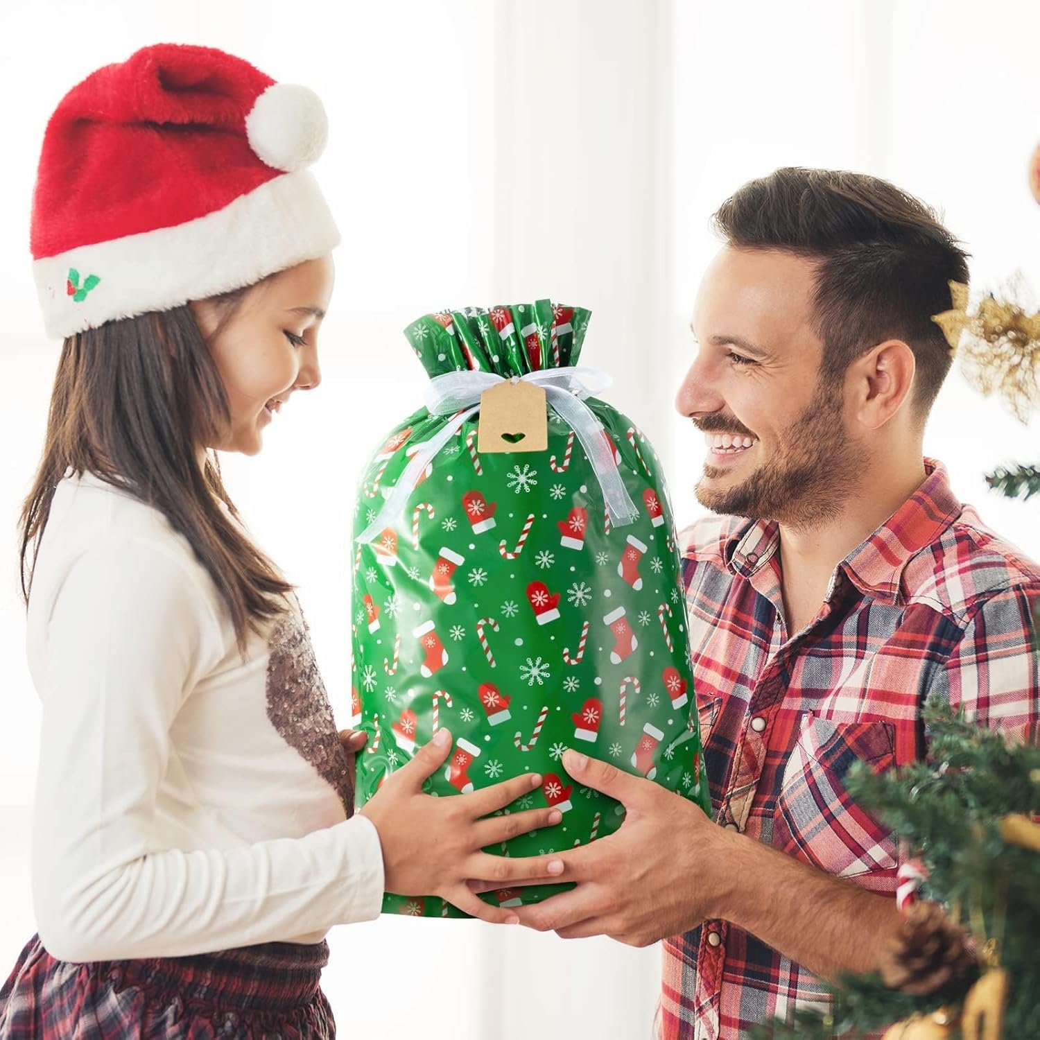 Christmas Drawstring Gift Bags