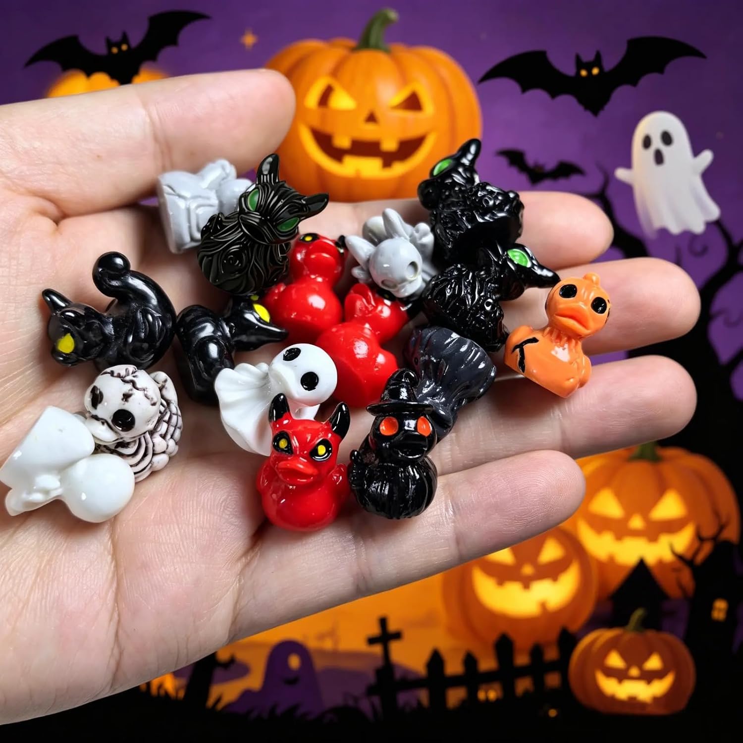 Mini Devil Ghost Skull Resin Ducks