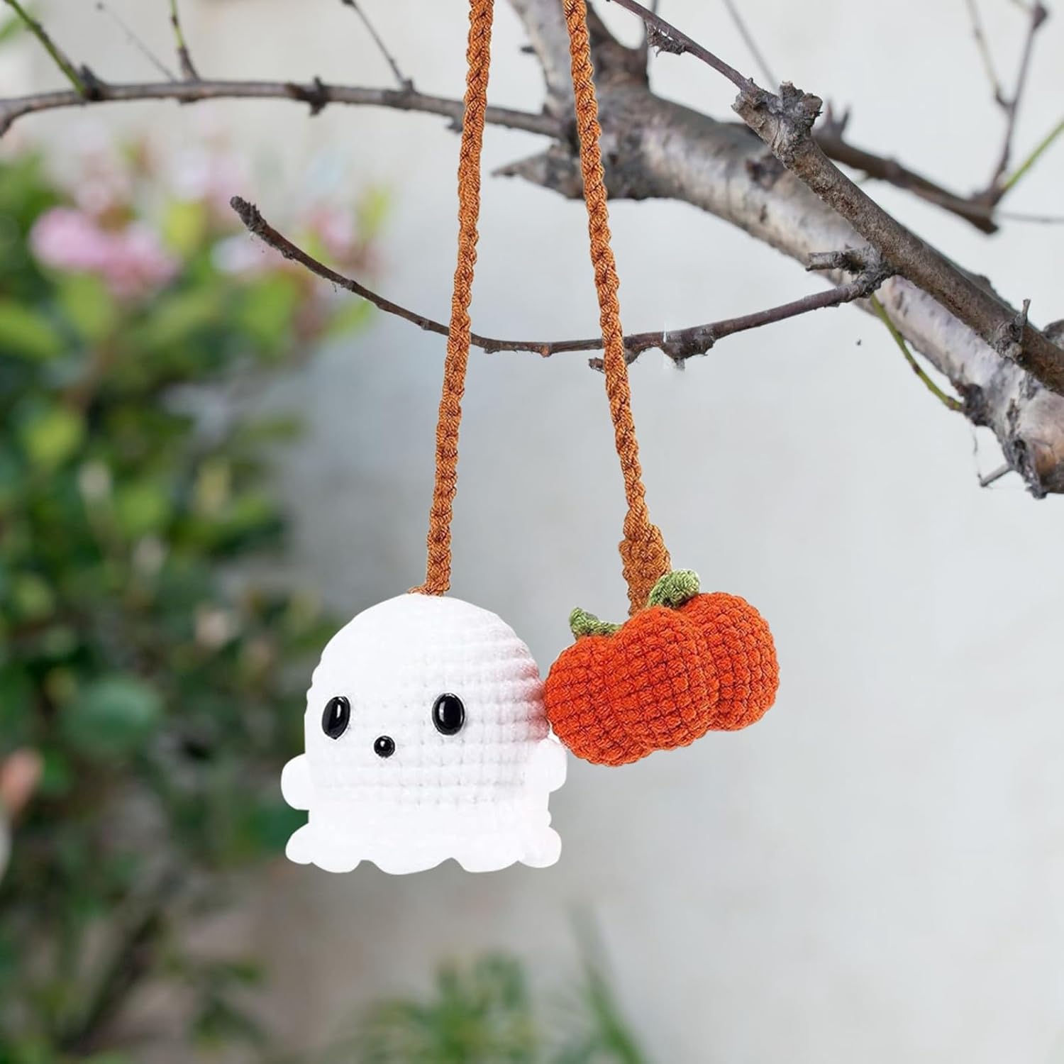 Pumpkin Handmade Crochet Car Ornament
