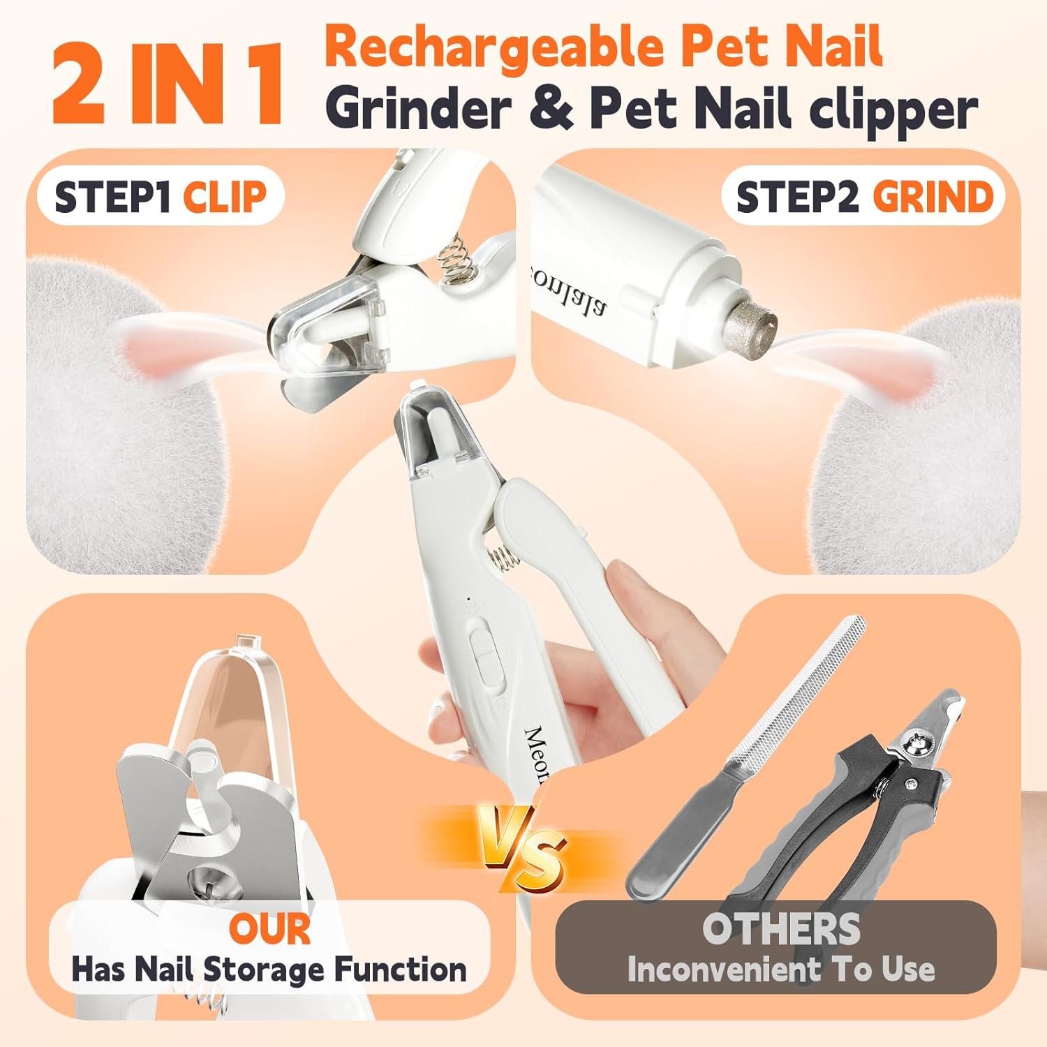 2-in-1 Pet Nail Trimmers