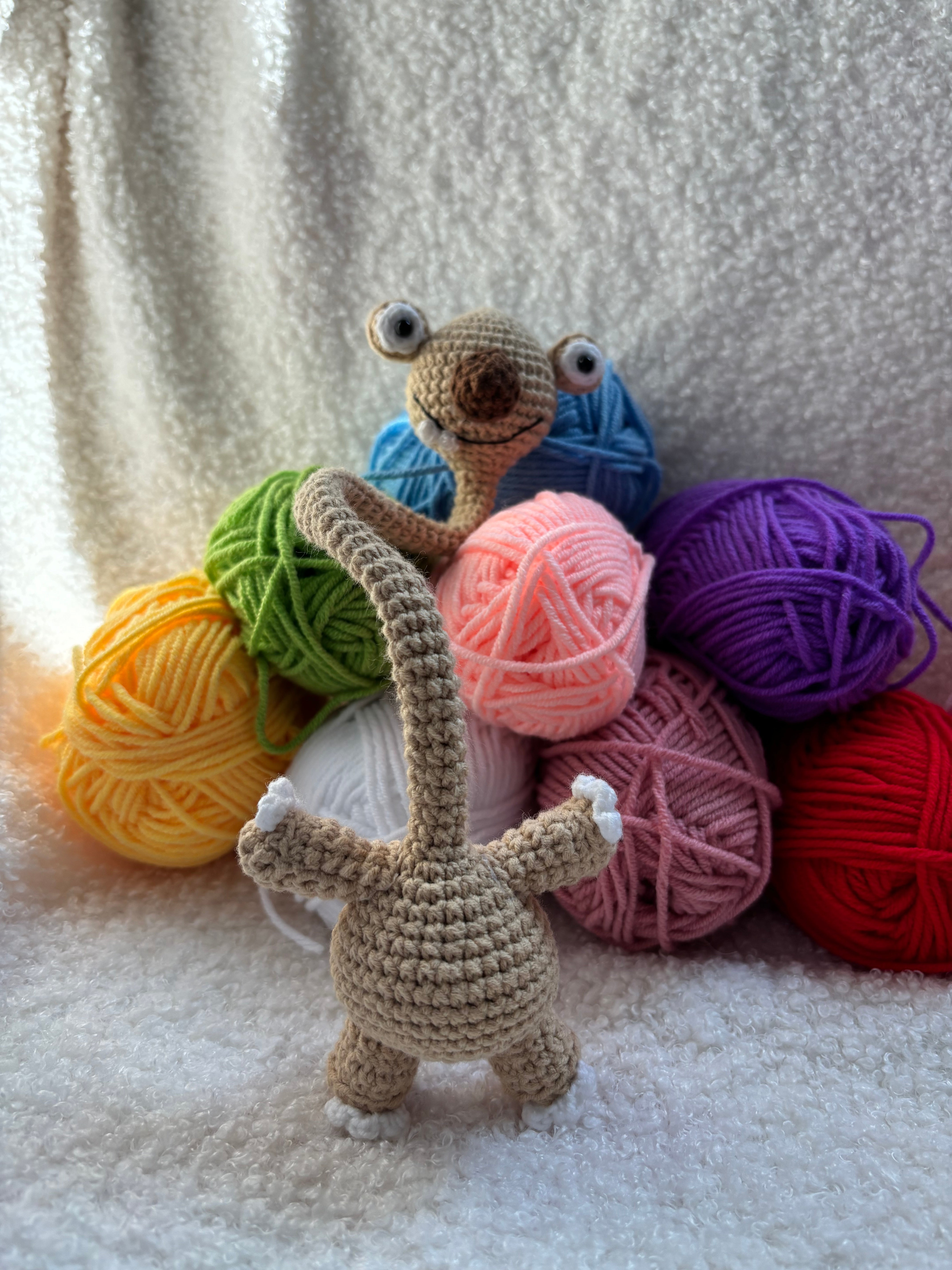 Funny Long Neck Sloth Crochet Plush
