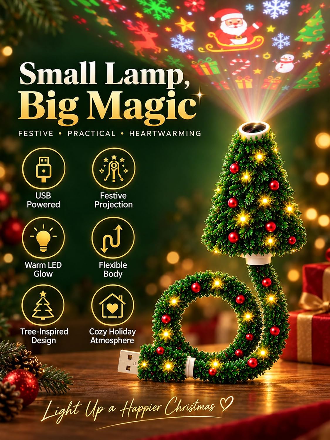 Plug-in Christmas tree projection night light