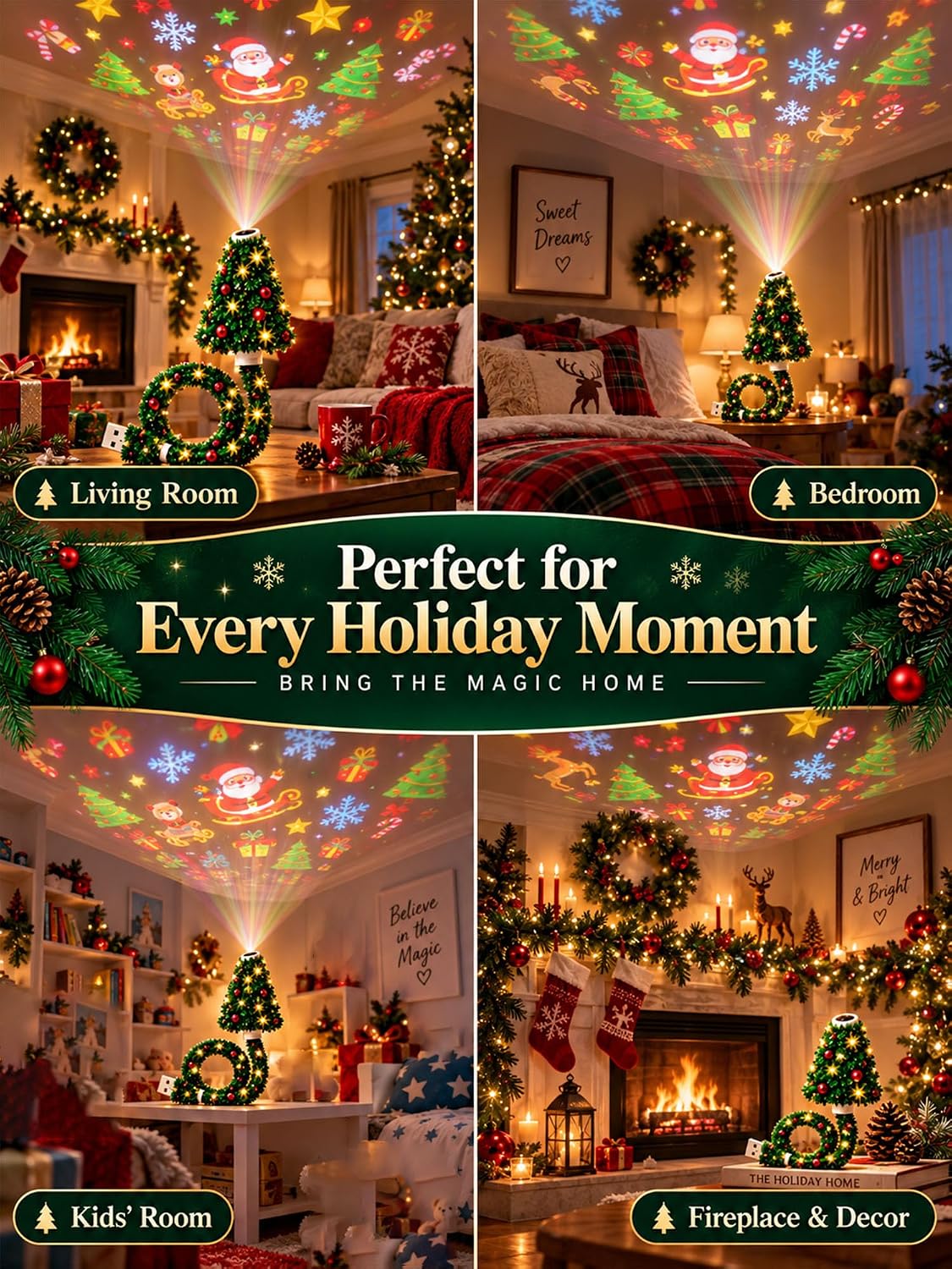 Plug-in Christmas tree projection night light