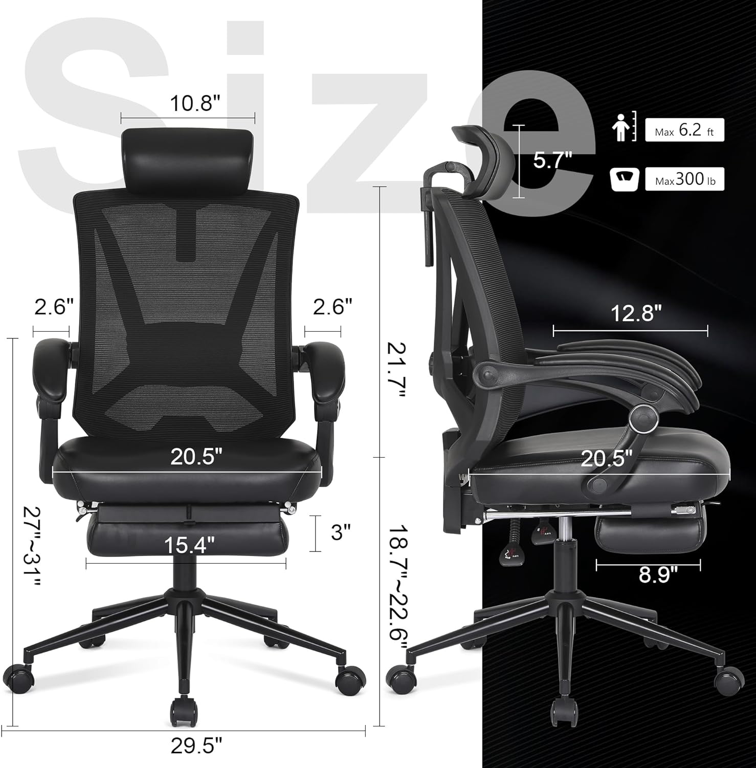 Office Chair with Footrest