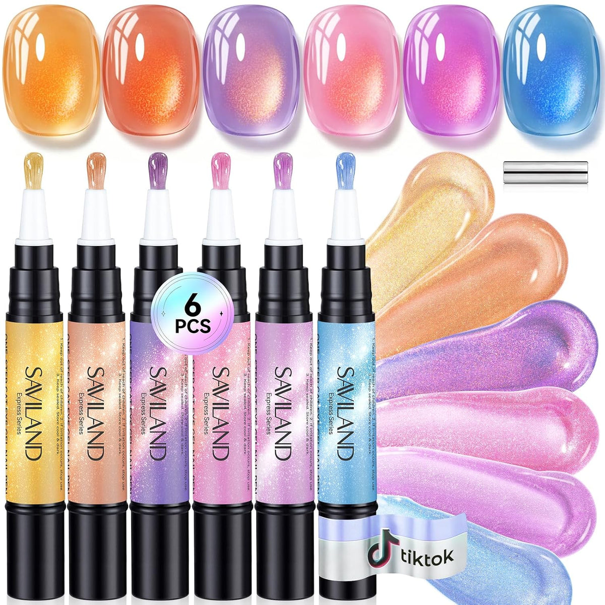 6-Color Gel Polish Pen Set