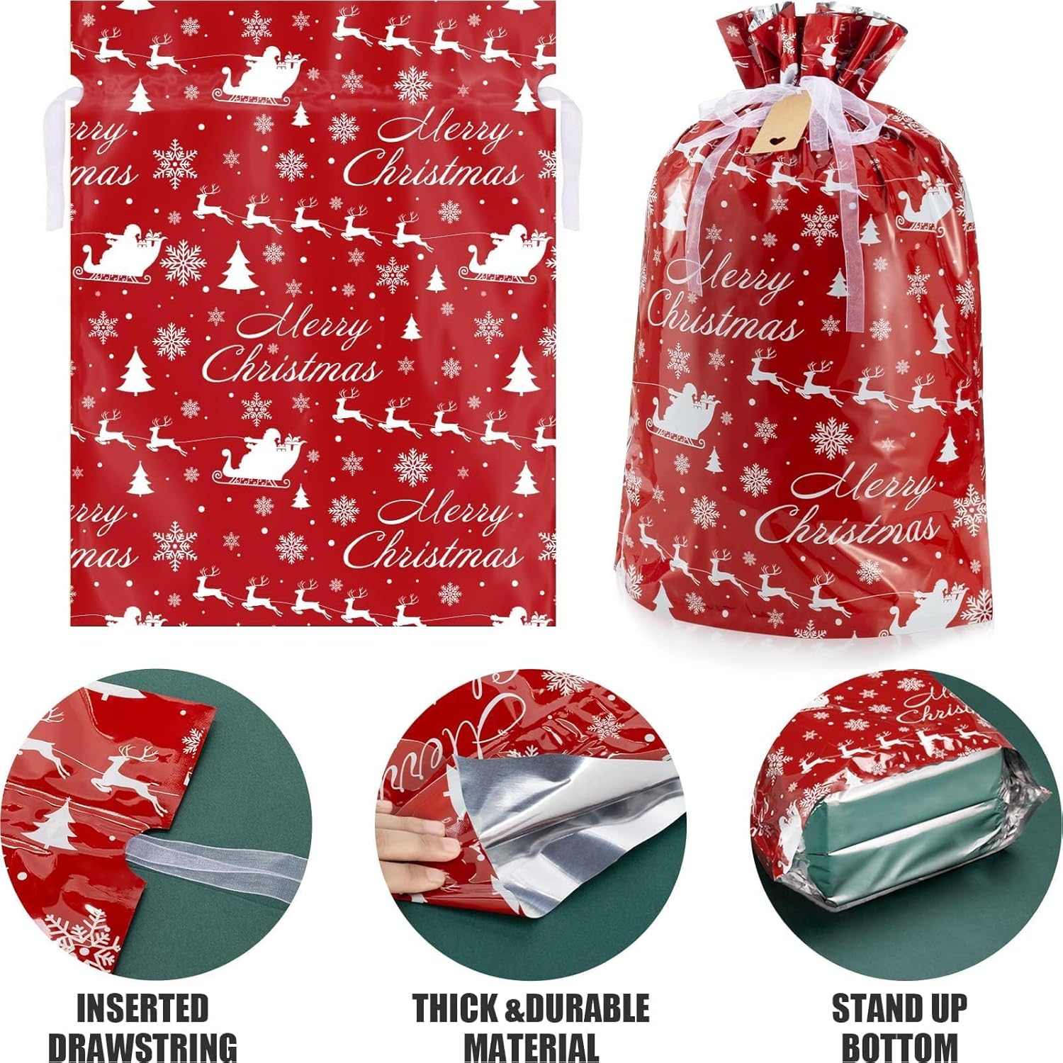 Christmas Drawstring Gift Bags