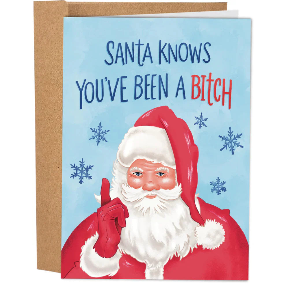 Santa Knows Christmas Funny Card