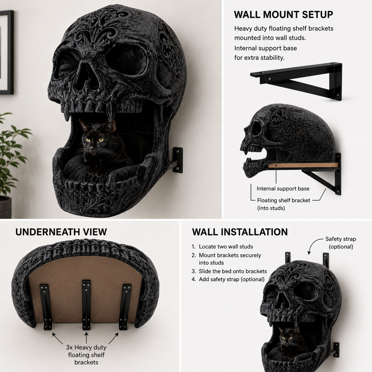 Halloween Pet Goth Beds