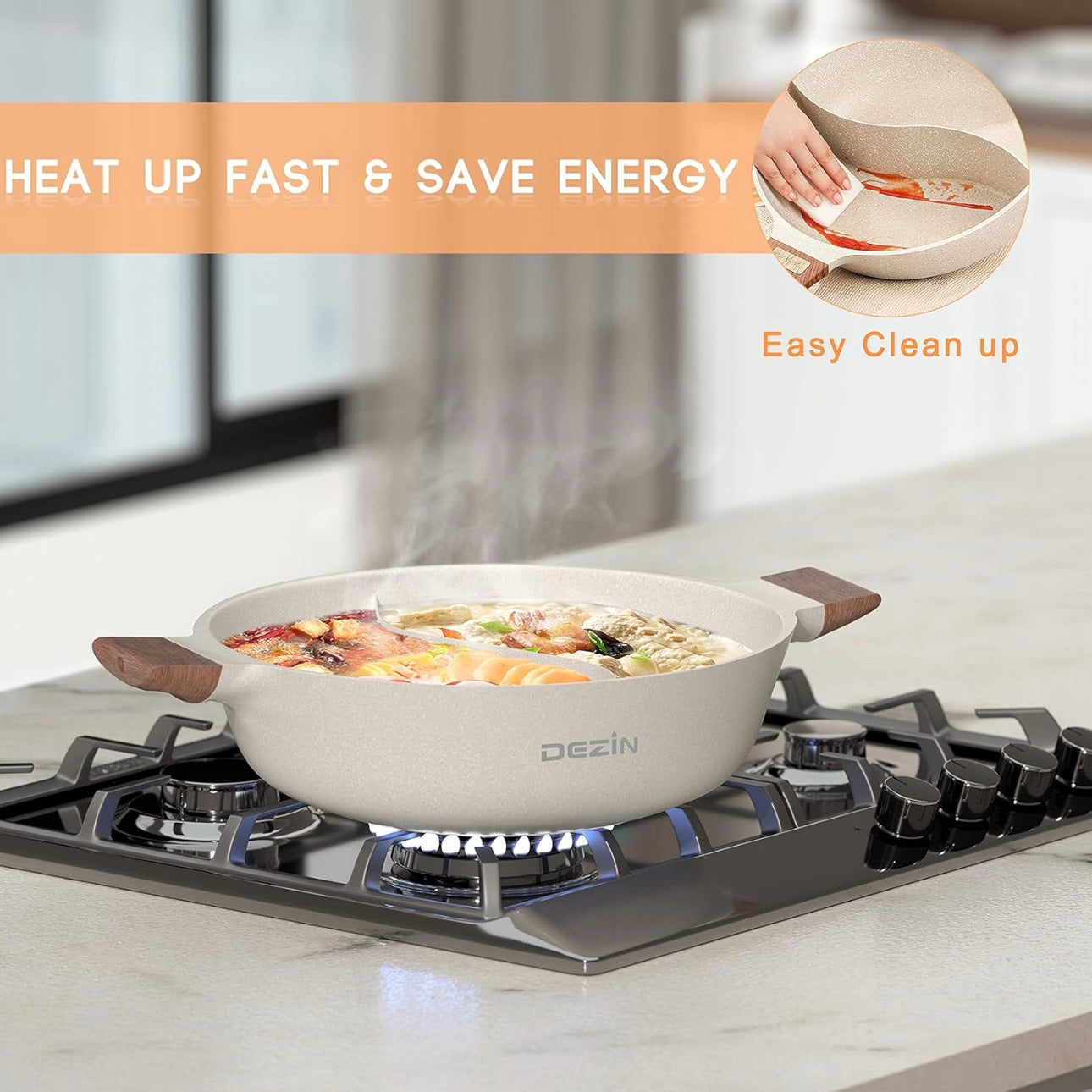 Dual Sided Nonstick Hot Pot