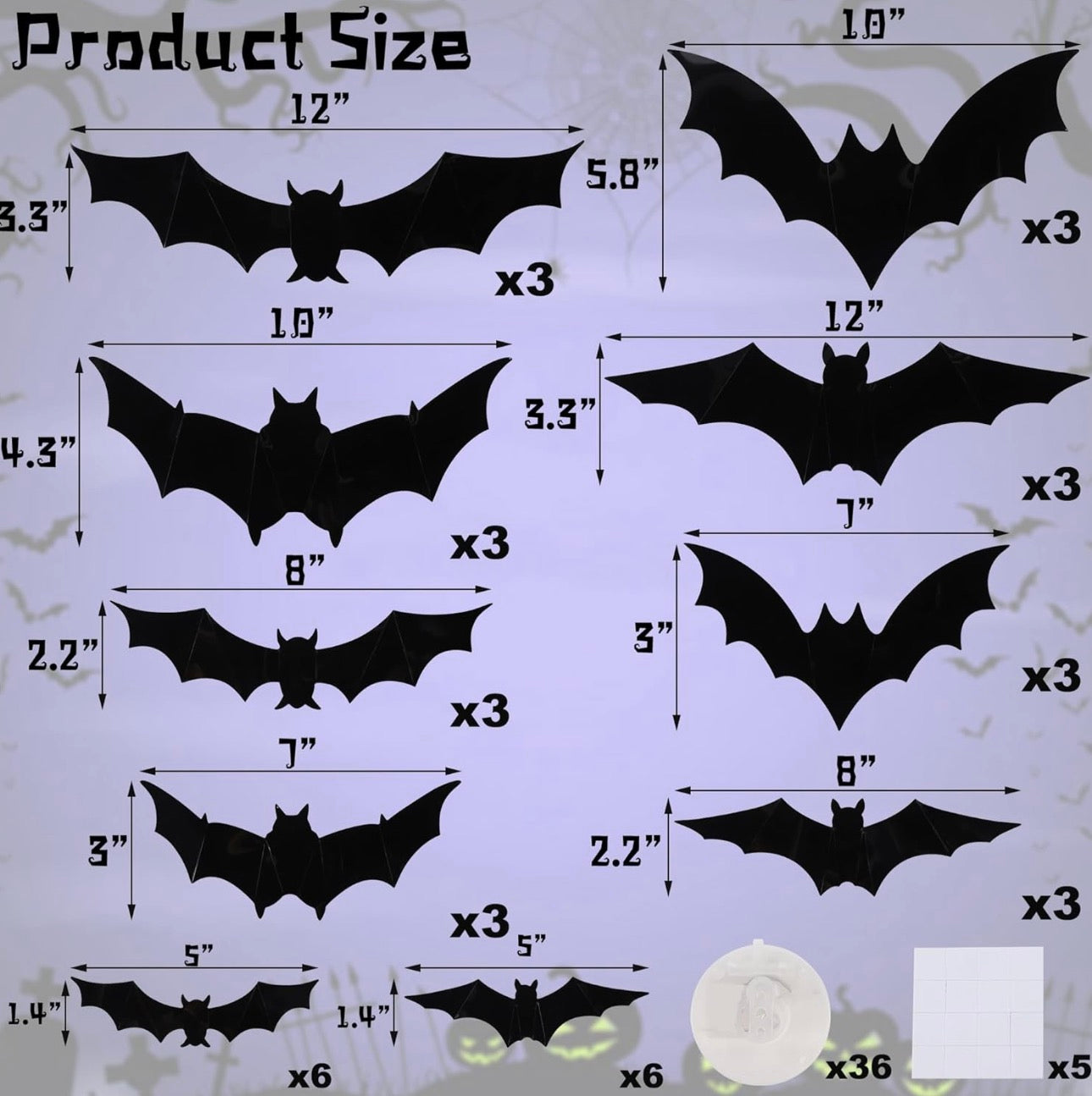 Halloween Bats Wall Decor