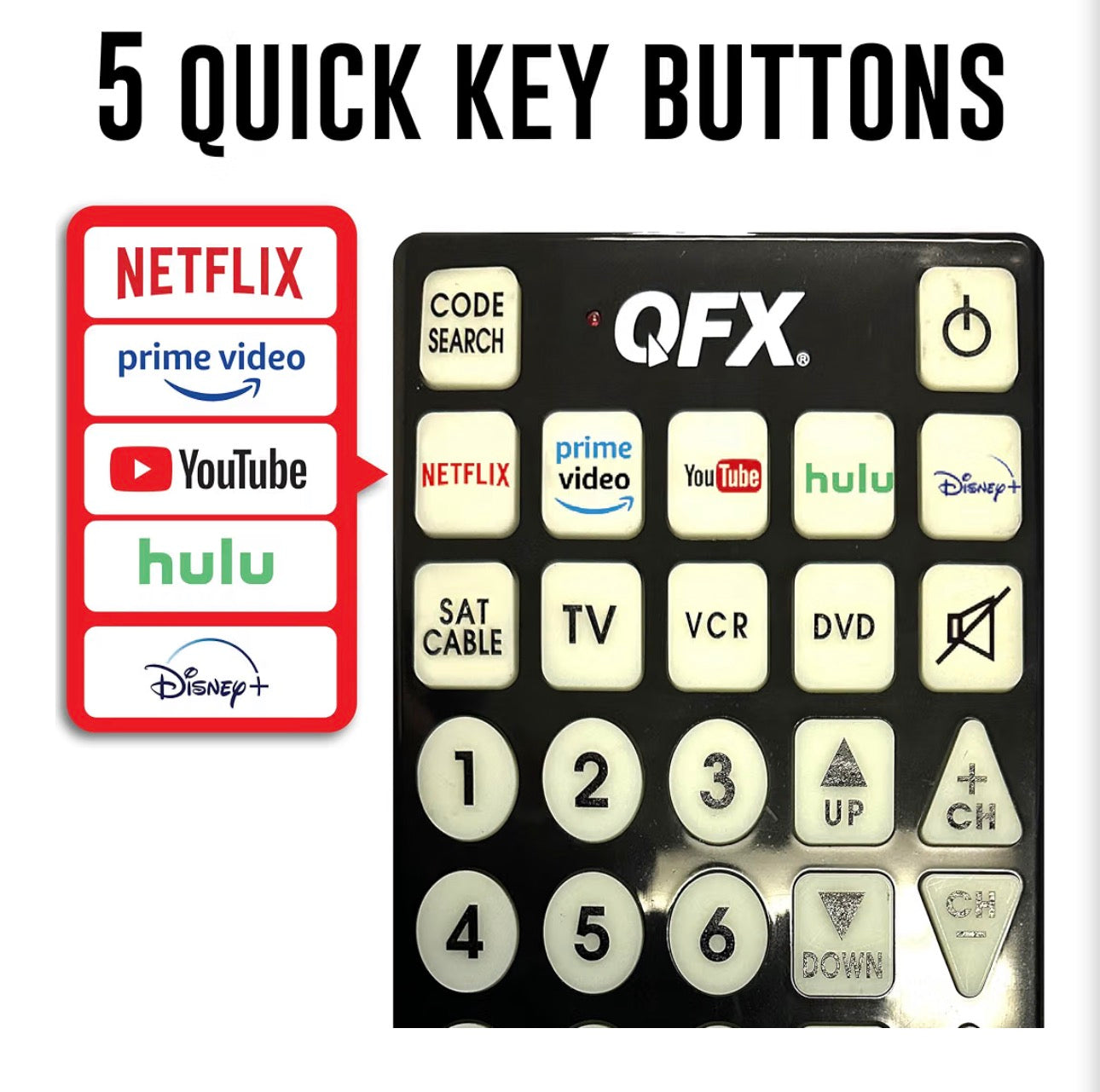 8 in 1 Large Jumbo Universal Remote Control